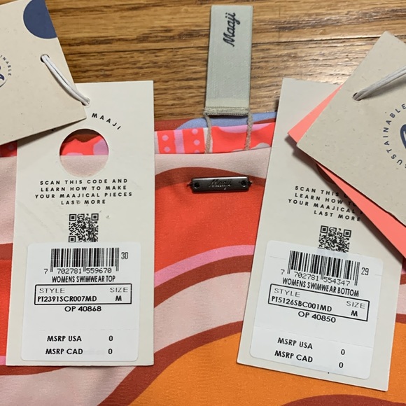 Maaji swimsuit - long sleeve crop top bikini set with high rise bottoms - Picture 3 of 6